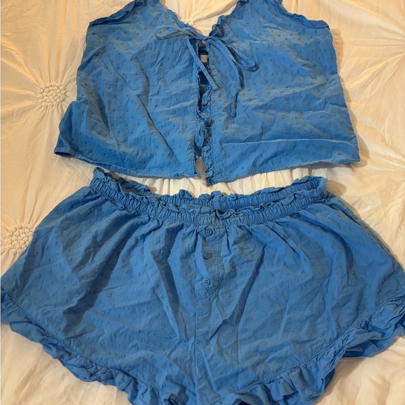 Colsie Light Blue Ruffle Pajama Set - Picture 2 of 7